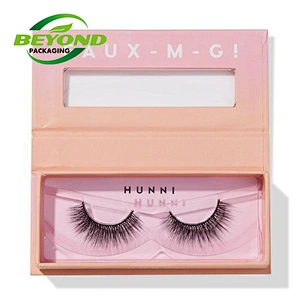 Custom Eco-friendly False Eyelashes Eyelash Packaging Wholesale Empty Black Craft Cardboard Box Gift Packing