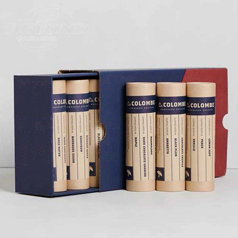 Custom  Printed Creative Round Kraft Paper Tube Container or Loose Powder Tea Coffee Bean eco-friendly Cylindrical Packaging