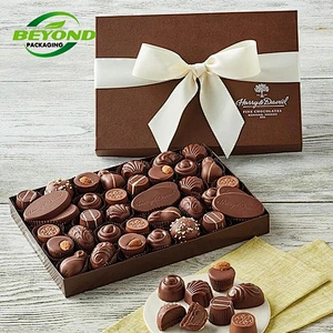 Custom Printing Luxury Paper Empty Christmas Bonbon Candy Chocolate Gift Packing boxes for Chocolate Packaging