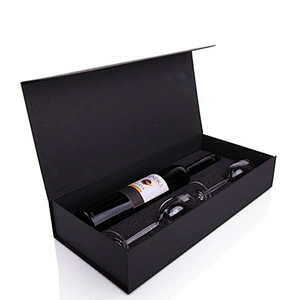 Wholesale Custom Biodegradable Luxury Rigid Cardboard Gift Packaging Paper Box for Wine Champagne Magnetic Closure  Packing