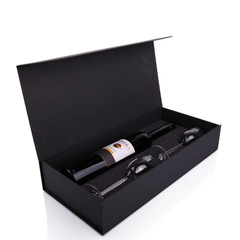 Wholesale Custom Biodegradable Luxury Rigid Cardboard Gift Packaging Paper Box for Wine Champagne Magnetic Closure  Packing
