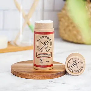 Customized Brand Design Biodegradable Kraft Cardboard Lip Balm Deodorant Stick Container Packaging Push Up Paper Tube
