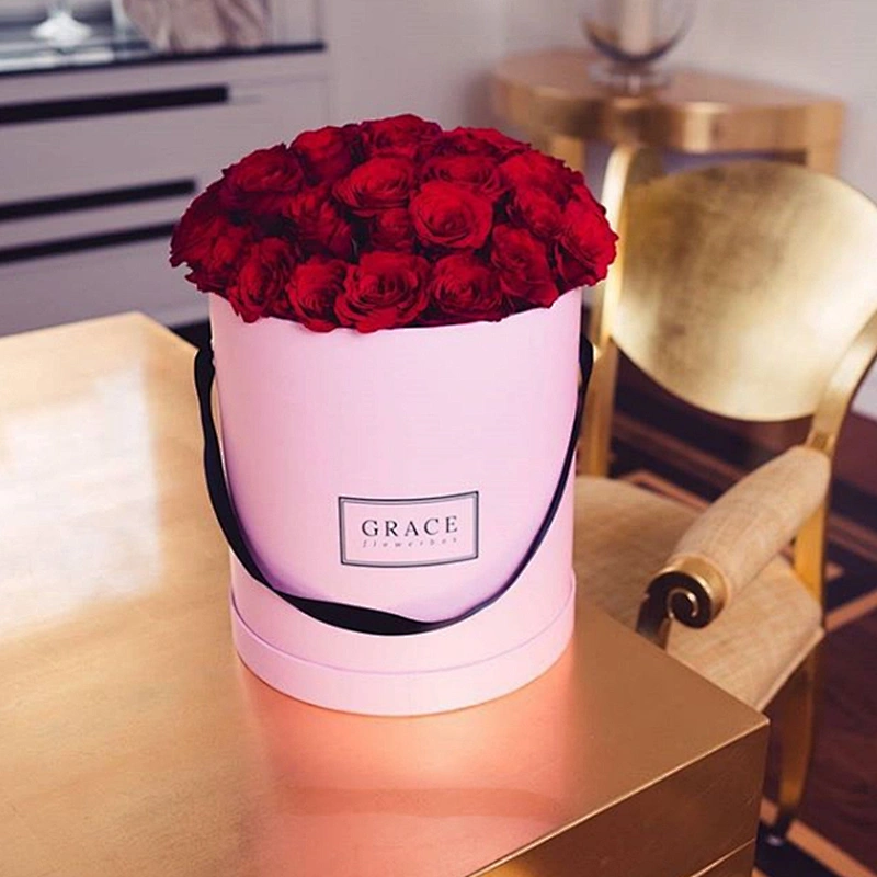 Custom Luxury Flower Packaging Box Gift Rose Box Set With Gold Stamping Logo For Wedding/Christmas