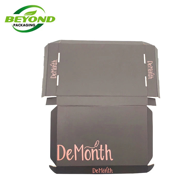 Custom Black Brown Color Logo Printed Corrugated Cardboard Folding Packaging Mailer Shipping Box for Small Business