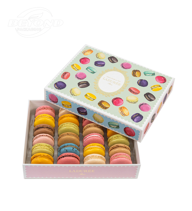 High Quality Eco Friendly Custom Design Colorful Printing Food Grade Material Kraft Paper Box Packaging For Macaroon