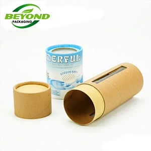 Eco- friendly Custom Pvc Kraft Wholesale Tea Paper Round Cylinder Cardboard Tube  Box Packaging With Window