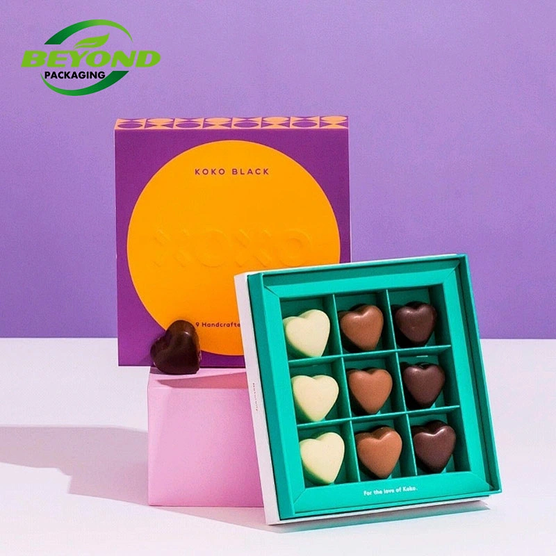 Custom Rigid  Cardboard Reasonable Price Kraft Paper Chocolate Bar Gift Sweet Candy Box Packaging with insert and Silk Ribbon