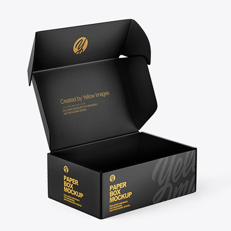 Custom Black Brown Color Logo Printed Corrugated Cardboard Folding Packaging Mailer Shipping Box for Small Business