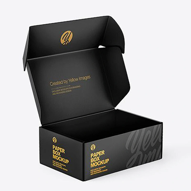 Custom Black Brown Color Logo Printed Corrugated Cardboard Folding Packaging Mailer Shipping Box for Small Business