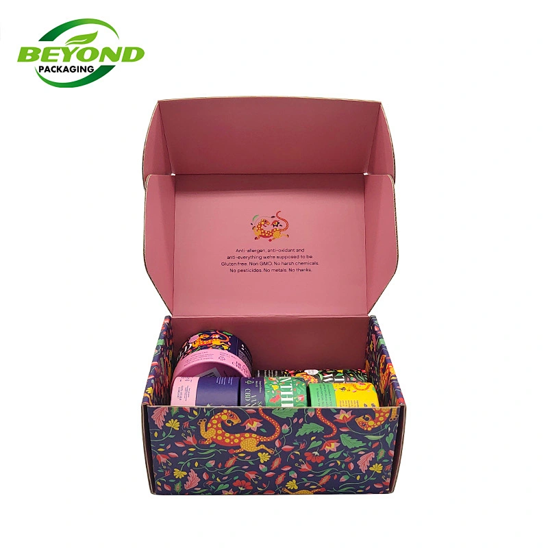 Custom Logo Folding Cardboard Corrugated Paper Shipping Paper Gift Box for Cosmetic Skin Care Serum Essential Oil Packaging