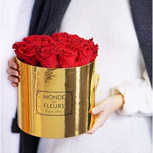 Custom Design Round Floral Luxury Cylinder Boxes for Rose Flower Bouquets  Box Festival Wedding Holiday Gift  Packing
