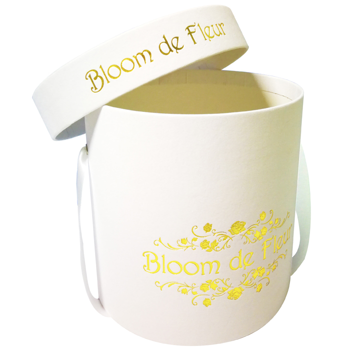 High Quality Wholesale Luxury Custom Gold Stamping Design Leather Paper Cardboard Round Gift Hat Flower Florist Box With Lid