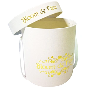 High Quality Wholesale Luxury Custom Gold Stamping Design Leather Paper Cardboard Round Gift Hat Flower Florist Box With Lid