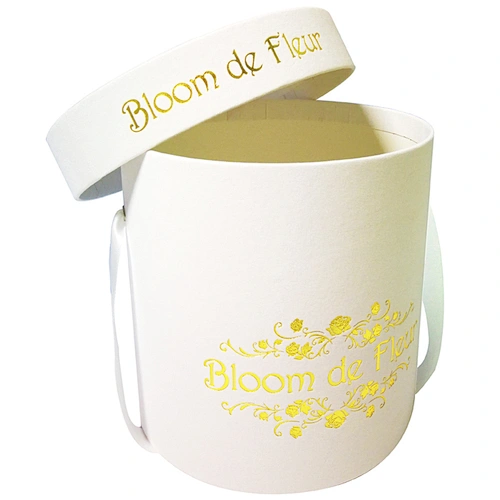 High Quality Wholesale Luxury Custom Gold Stamping Design Leather Paper Cardboard Round Gift Hat Flower Florist Box With Lid