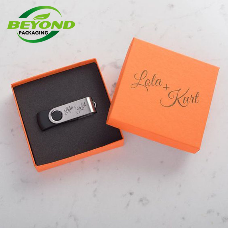 Custom Luxury Wholesale Gift Rigid Cardboard Paper Box for Memory Electronic U Disk Packing with EVA Insert Box