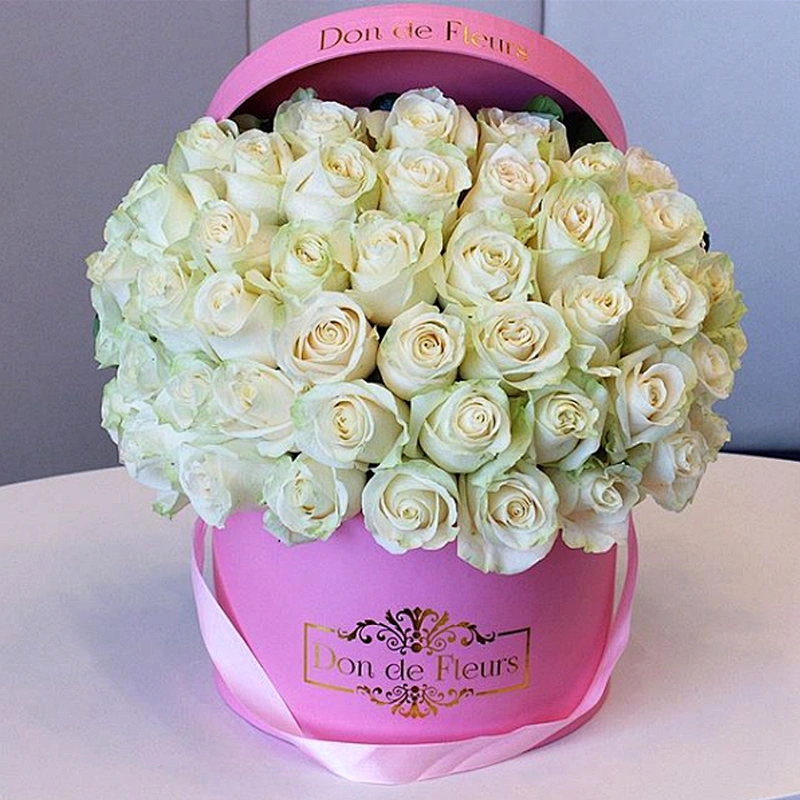 Paper Flower Roses Luxury Gift Box Cardboard Box Custom Logo Pink Gift Packaging Gift & Craft,rose Packaging Paperboard Accept