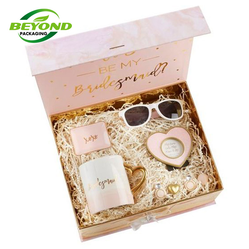 Recycled Custom Wholesale Cardboard Gift Paper Packing Magnetic Box Customized Design Coffee Cup Mug with Ribbon