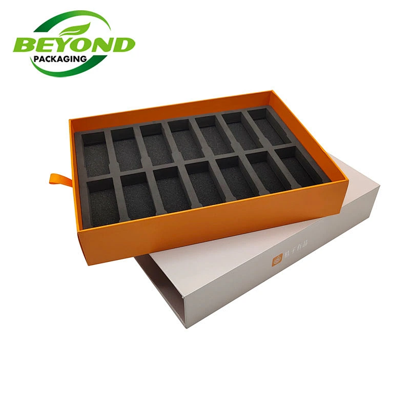 Custom Branded Recycled Best Welcome Fashion Square Eco friendly Brown Paper Drawer Slide Packaging Gift Boxes With EVA insert