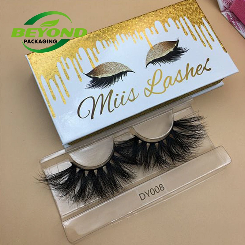 Custom Eco-friendly False Eyelashes Eyelash Packaging Wholesale Empty Black Craft Cardboard Box Gift Packing