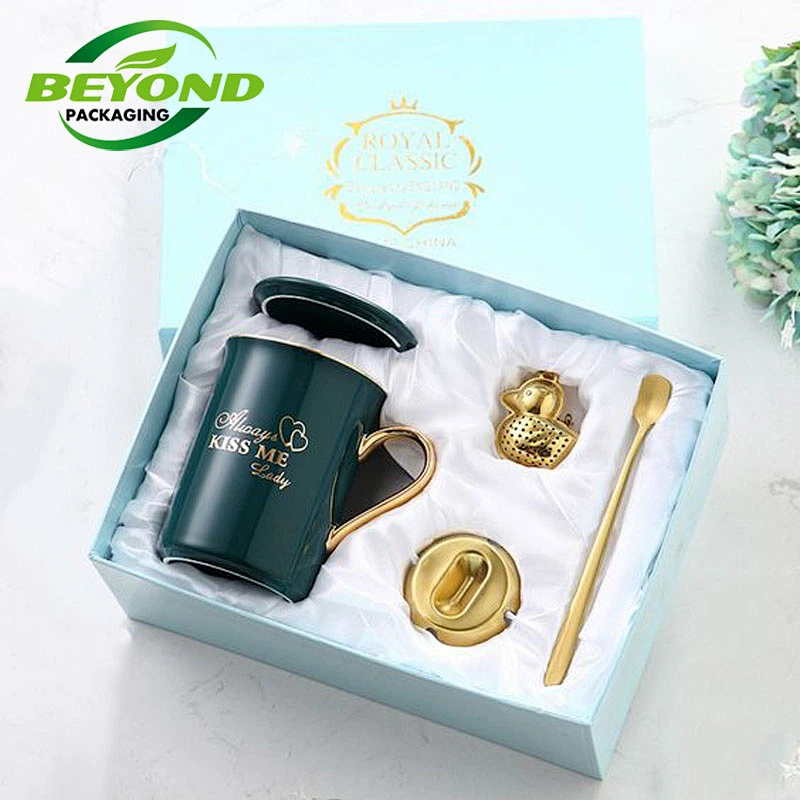 Customized Design Coffee Cup Mug Cardboard  Kraft Paper Cardboard Birthday Christmas Gift Pack Box Packaging