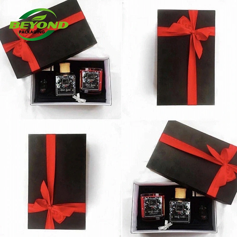 New Style Eco-friendly Custom Luxury Craft Empty Rigid Paper Gift Boxes Perfume Bottle with Box Cosmetic Packaging with Ribbon