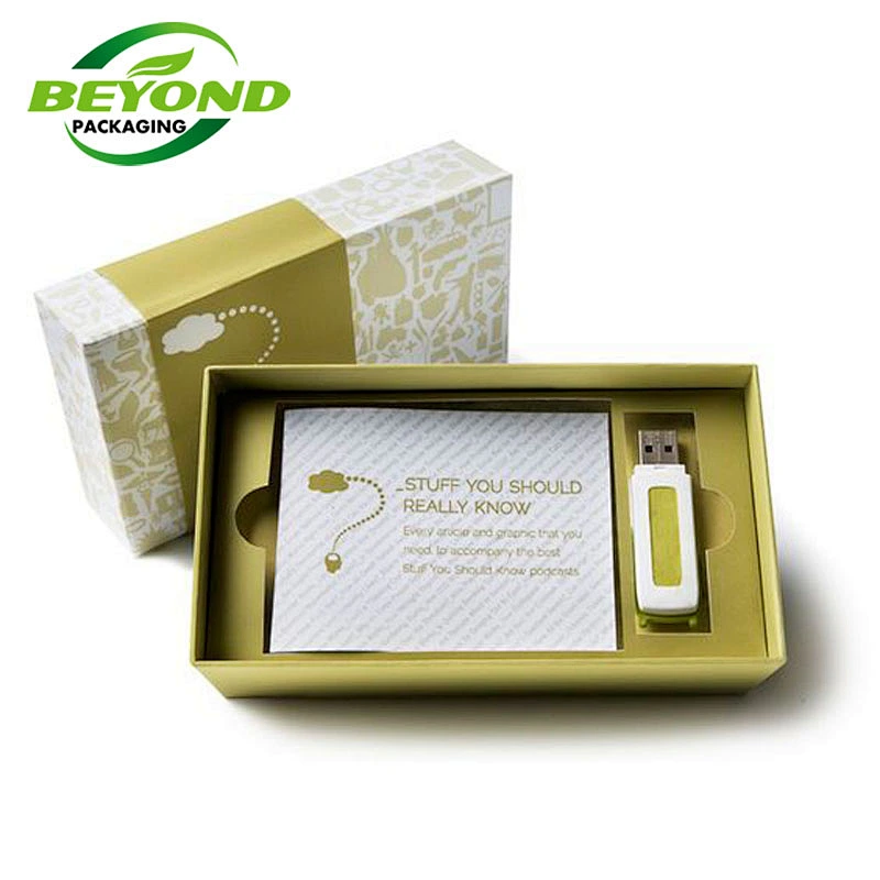 Custom Luxury Wholesale Gift Rigid Cardboard Paper Box for Memory Electronic U Disk Packing with EVA Insert Box