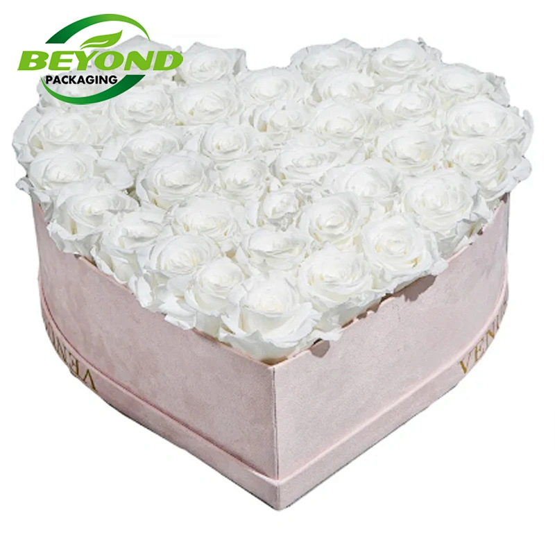 Best valentines day gifts forever flower rose heart shape preserved rose gift box packaging customized Logo