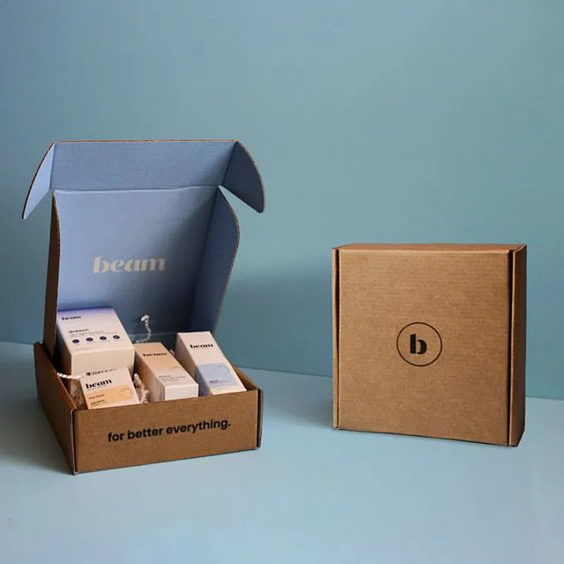 High Quality Corrugated Paper Box Packaging Custom Design With Paper Divider Inserts For Cosmetics Sets Bottle