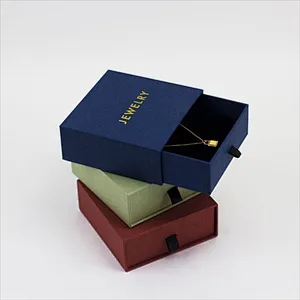 Custom Logo Luxury Jewelry Gift Necklace Box Packaging Sliding Drawer Paper Cardboard Box With Foam Insert For Jewelry Packaging