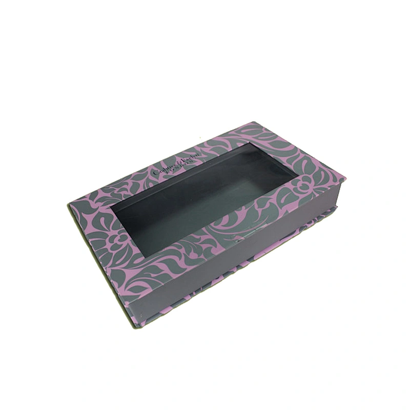 Custom Color Printing Eco-friendly Cosmetic Paper Gift Rigid Box Magnetic Folding Packaging with PVC Clear  Window Silk Bow