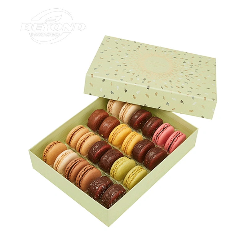 High Quality Eco Friendly Custom Design Colorful Printing Food Grade Material Kraft Paper Box Packaging For Macaroon