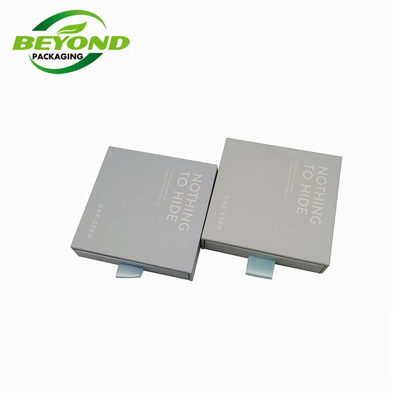 Custom Printing Logo High Quality Eco Friendly Sliding Drawer Paper Box Packaging With Ribbon For Gift Cosmetic
