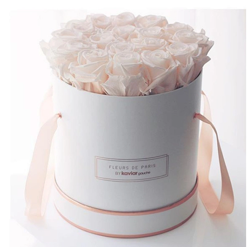Velvet round flower boxes with custom logo printed,suede box for roses,Valentines  flower gifts packaging  paper tube