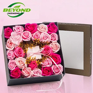 China Wholesale Custom Cardboard Paper Luxury Flowers Packaging Box Gift Packaging Flower Square  Boxes for Flower Rose