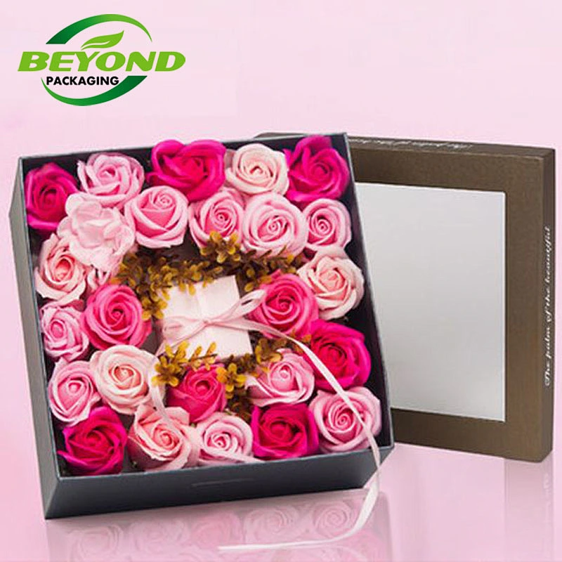 China Wholesale Custom Cardboard Paper Luxury Flowers Packaging Box Gift Packaging Flower Square  Boxes for Flower Rose