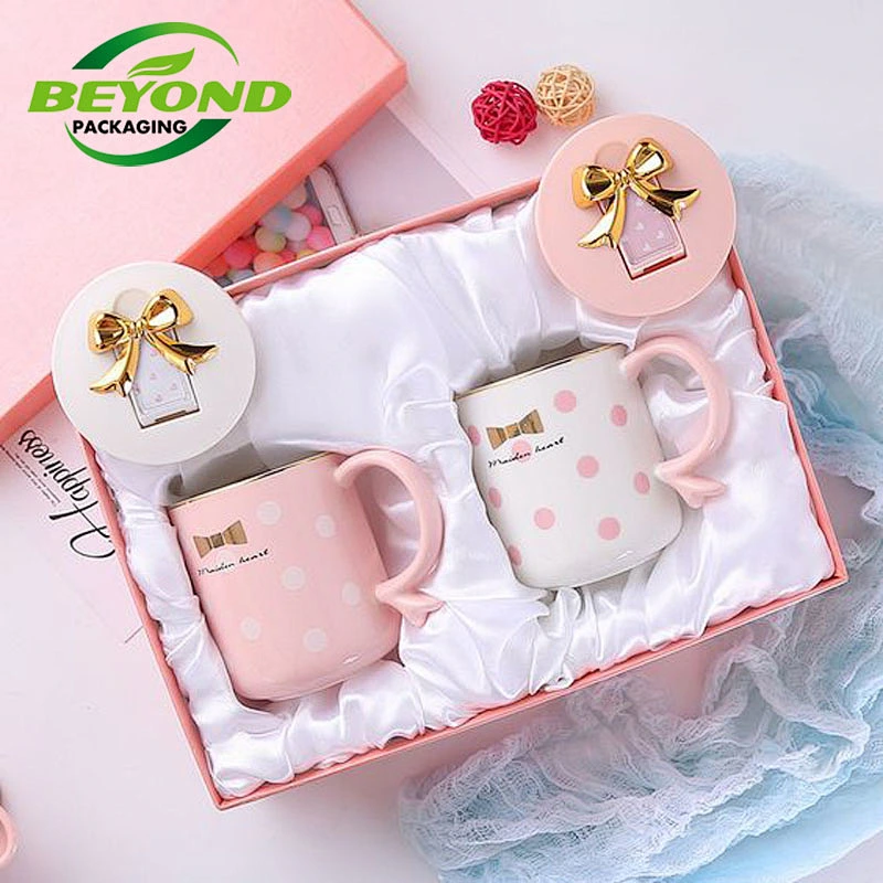 Promotional custom logo coffee porcelain mug  gift box exquisite packaging wholesale cardboard paper boxes