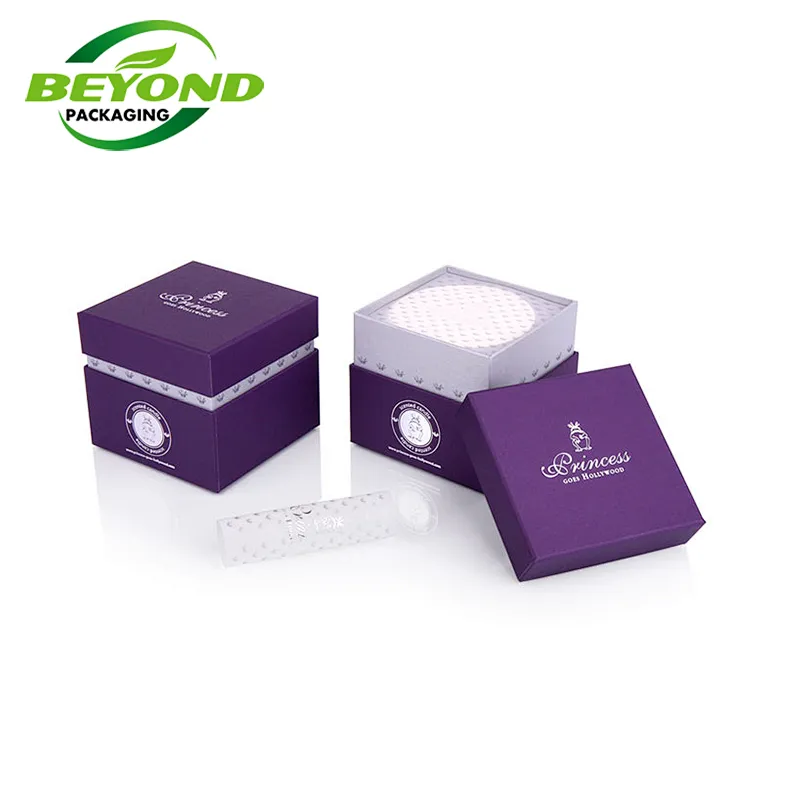 Wholesale luxury face cream square cardboard gift paper boxes for bottles jars packaging with paper tray insert
