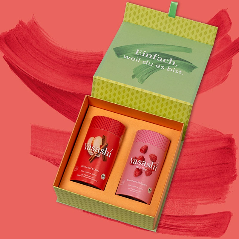 Custom  Empty Gift Recycled Packaging Cardboard Boxes with Magnetic Closure for Tea Chocolate Paper Tubes With EVA