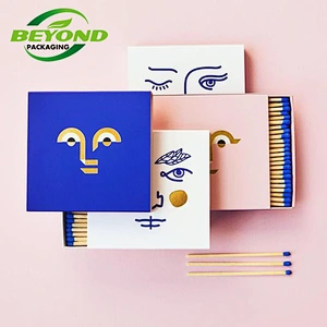Custom Printing Luxury Paper Cardboard Card Box Packaging Gif and paper insert for matchstick