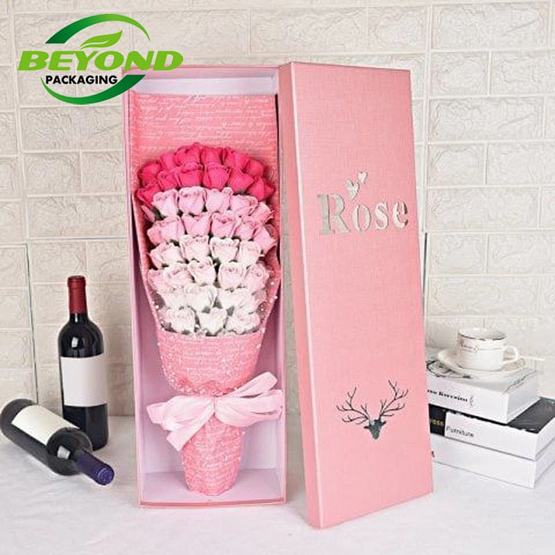 China Wholesale Custom Cardboard Paper Luxury Flowers Packaging Box Gift Packaging Flower Square  Boxes for Flower Rose