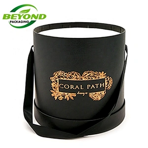Customized Wholesale Hot Sale Round Rose Arrangement Bouquet Paper Gift Box Valentine's Day Flower Box