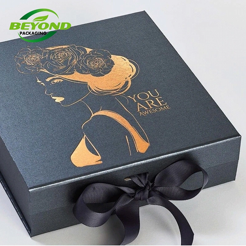Custom Biodegradable Cardboard Rigid Magnetic Closure Gift Makeup Box Case Professional  Cosmetic Skincare Lotion Packaging