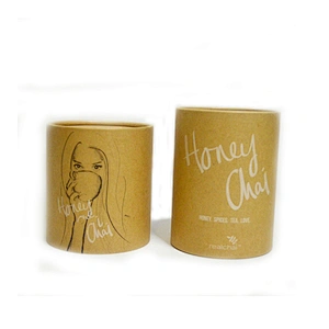 Custom design biodegradable kraft paper butt jointing cardboard tube container for tea powder packaging