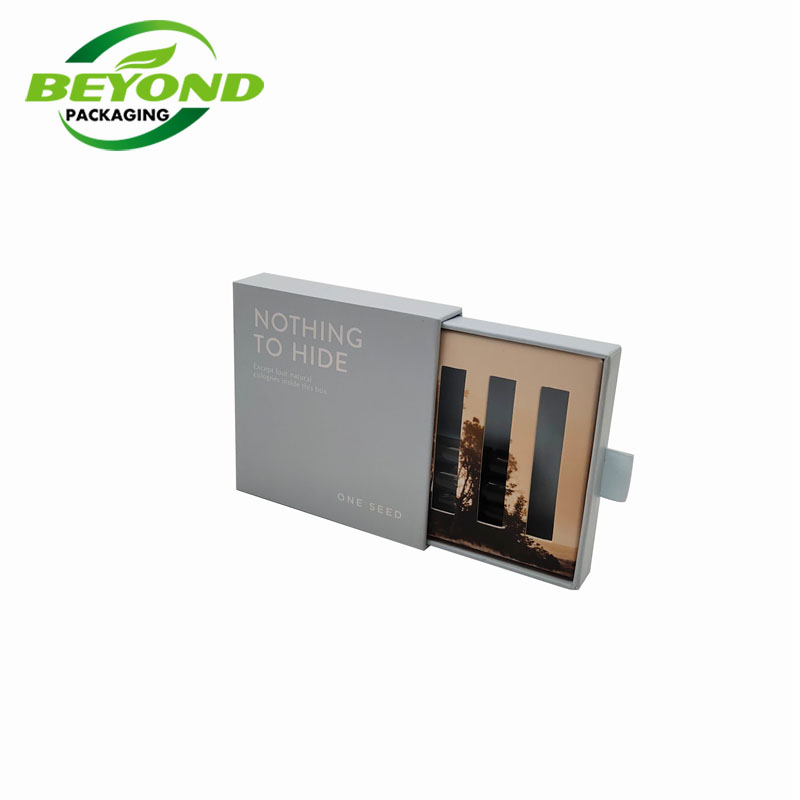 Custom Printing Logo High Quality Eco Friendly Sliding Drawer Paper Box Packaging With Ribbon For Gift Cosmetic