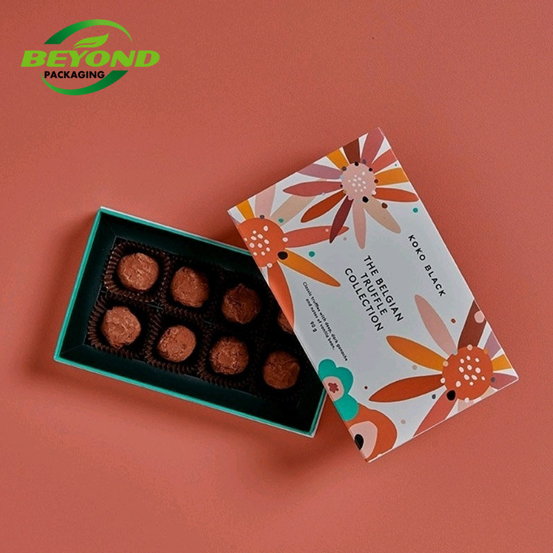 Custom Happy Birthday Fold Gift Kraft Eco-friend Paper Box Pack Christmas Chocolate Box Packing with Ribbon Paper Plastic Insert