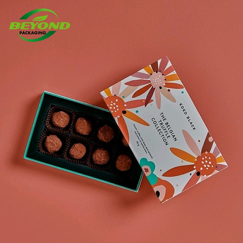 Custom Happy Birthday Fold Gift Kraft Eco-friend Paper Box Pack Christmas Chocolate Box Packing with Ribbon Paper Plastic Insert