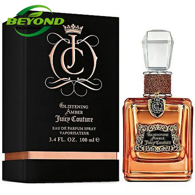Custom Cardboard Perfume Bottle Lid and Base  Kraft Paper Gift Box for Perfume Bottles Packaging with Ribbon