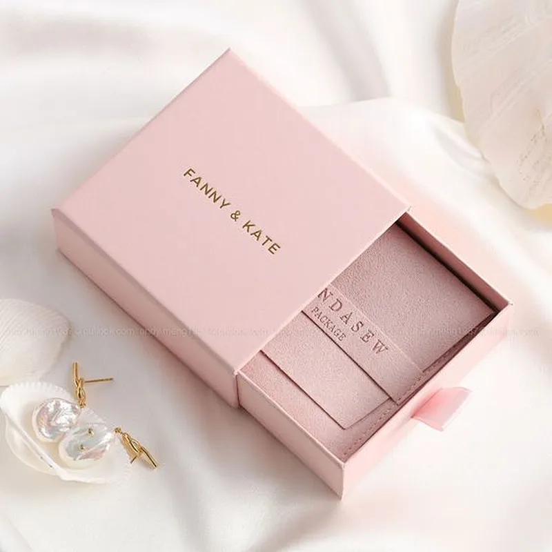 Eco Friendly High Quality Custom Design Paper Boxes Packaging Drawer Box For Jewelry Wedding Ring Necklace For Engagement