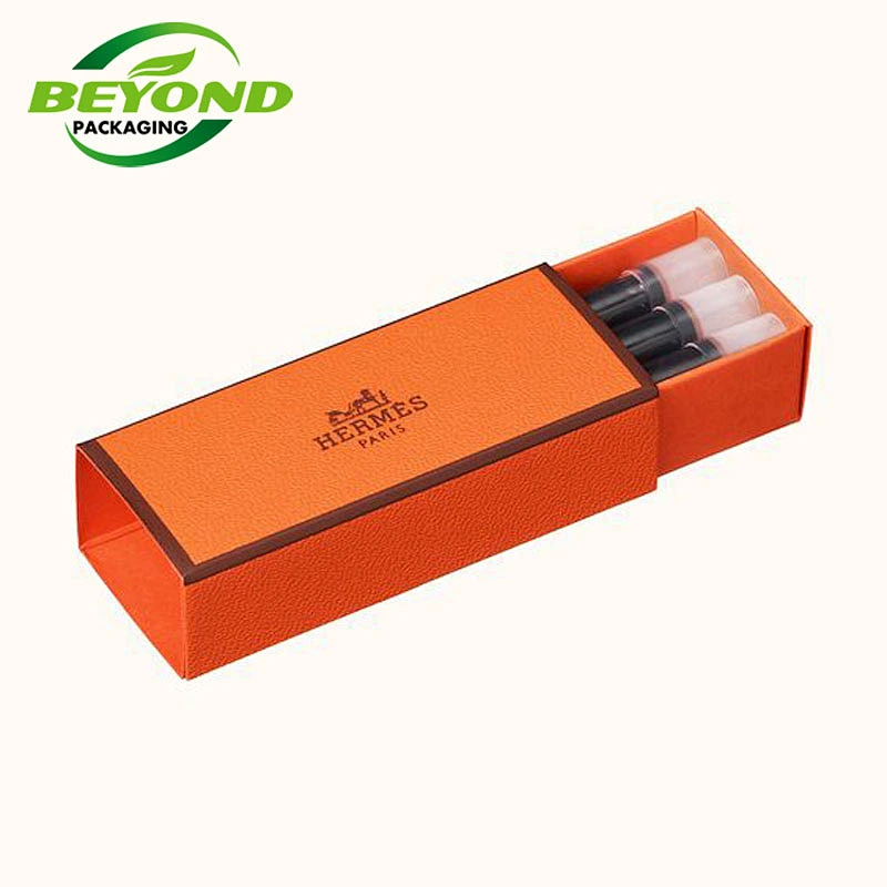 Custom Printing Hard Rigid Cardboard Luxury Sliding Box With Ribbon Rope Gift Sleeve Drawer Box Cosmetic Packaging