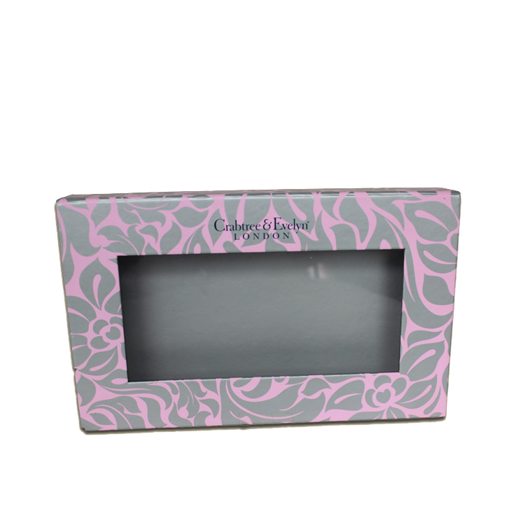 Custom Color Printing Eco-friendly Cosmetic Paper Gift Rigid Box Magnetic Folding Packaging with PVC Clear  Window Silk Bow